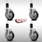 Service Caster 5'' SS Black Poly Swivel 1-5/8'' Expanding Stem Caster Set with Brake, 4PK SCC-SSEX20S514-PPUB-BLK-TLB-158-4 - alternate 2